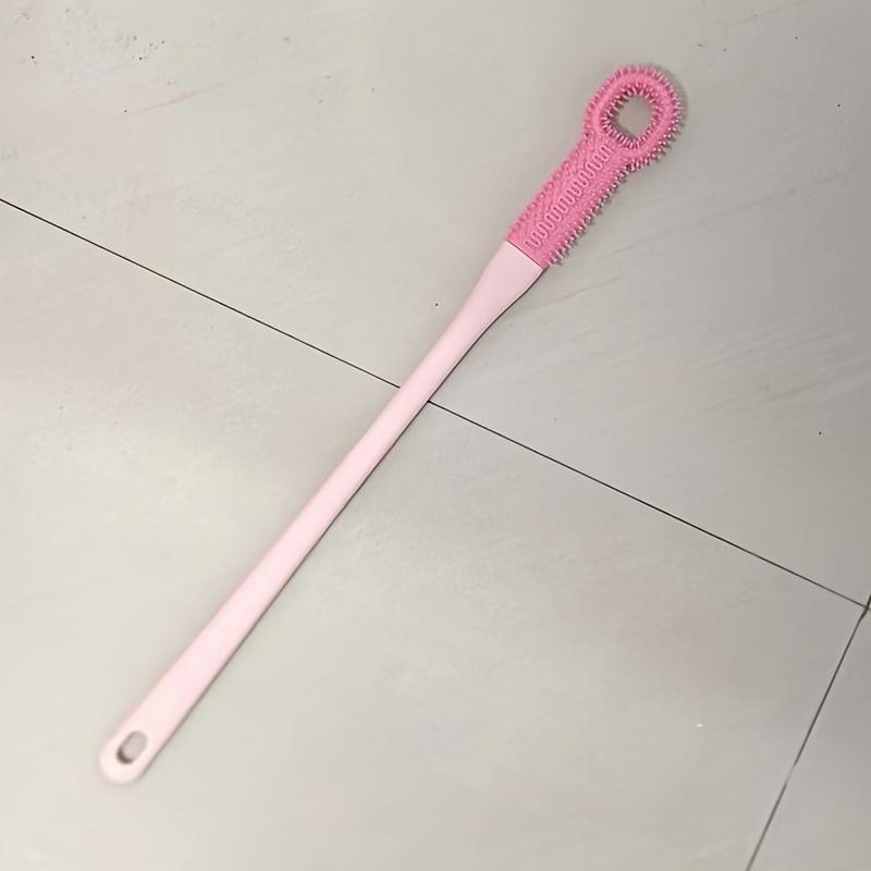 Щетка для чистки и массажа пальцев ног 2 в 1 - Мягкая резиновая пемза для удаления омертвевшей кожи, длинная ручка без запаха, скребок для ног - Батарейки не требуются