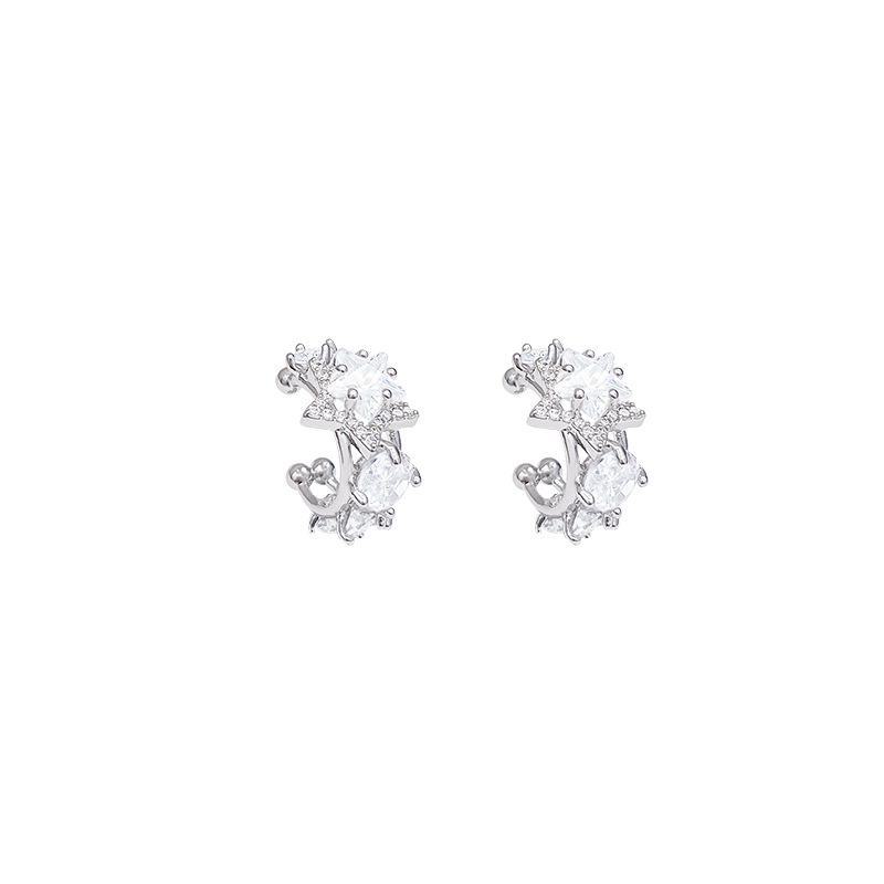 Exquisite Zircon Star Ear Cuff Earrings - No Piercing Required, Luxury Design