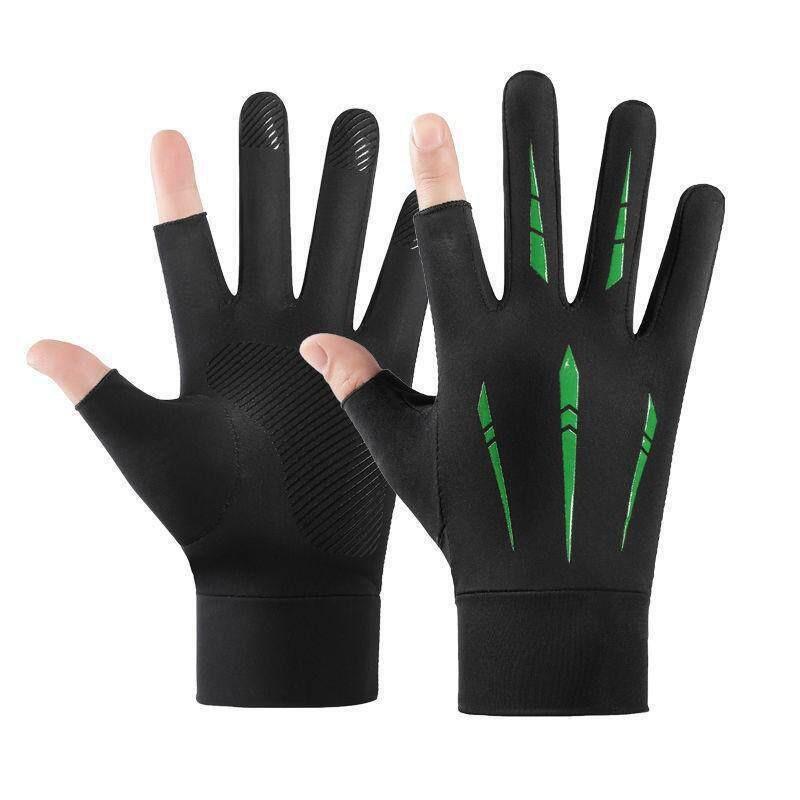 Cycling Gloves Outdoor Driving Electric Vehicle protection Gloves Anti-slip Touchscreen Fingerless Men Fishing Ice Silk Gloves