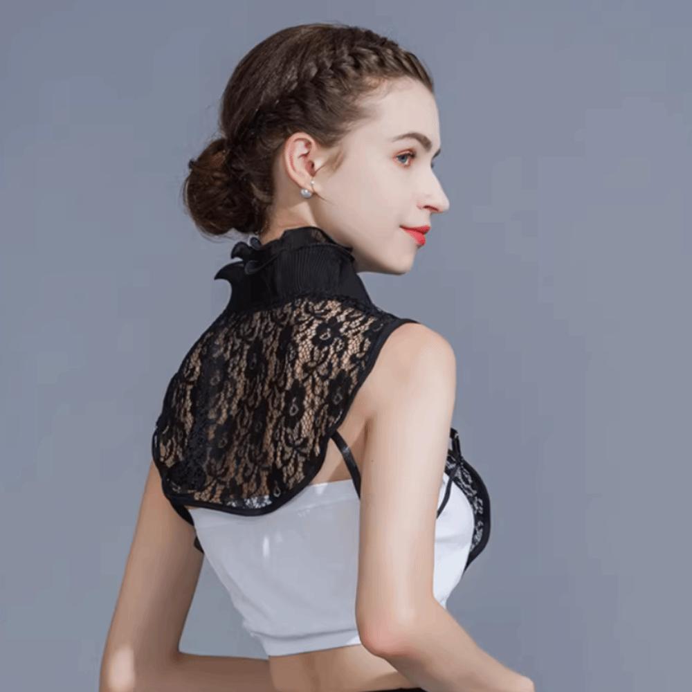 Easy To Match Lace Lapel Half Shirt Elegant Adjustable Neckline Detachable Fake Collar  Wedding