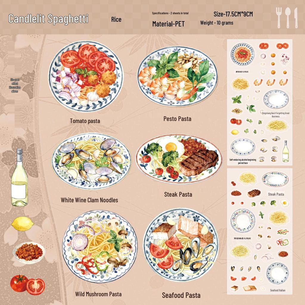 Серия 'Yu Xian Colorful Rice' Наклейки для питомцев и ландшафта - Корейский стиль DIY, 2 листа, 6 дизайнов