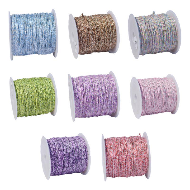 Металлизированные нитки для вышивки, блестящие нитки для вязания крючком, мишурные нитки, сделай сам, шитье