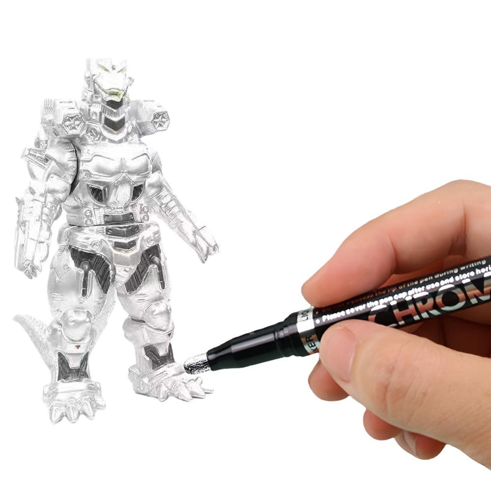 6 шт./Комплект Жидкий Хромированный Зеркальный Маркер-Ручка с Высоким Блеском 2 мм DIY Отражающая Постоянная Золотая СЕРЕБРЯНАЯ Краска-Ручка для Любой Поверхности