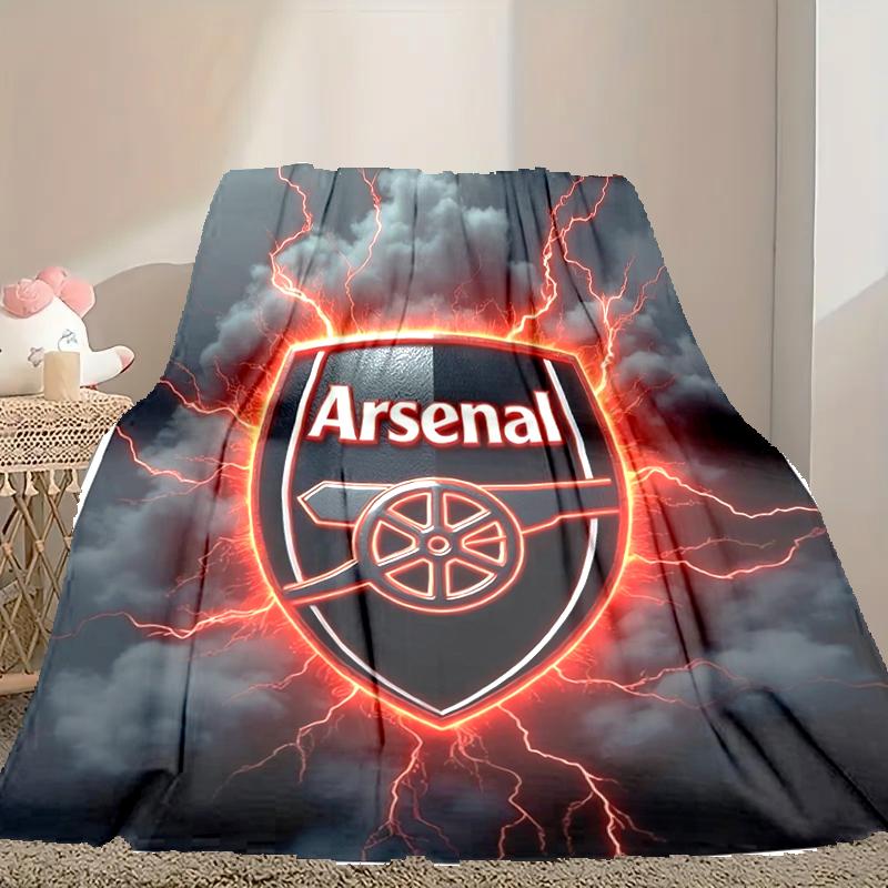 [1pc Football Club Blanket] All-Season Blanket - Cozy Blanket for Sofa Couch Home Decoration, Digital Printed Nap Blanket