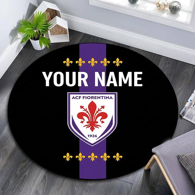 Custom Name ACF Fiorentina Round Area Rug,Carpet Rug for Living Room Bedroom Sofa Playroom Decor,Non-slip Floor Mat