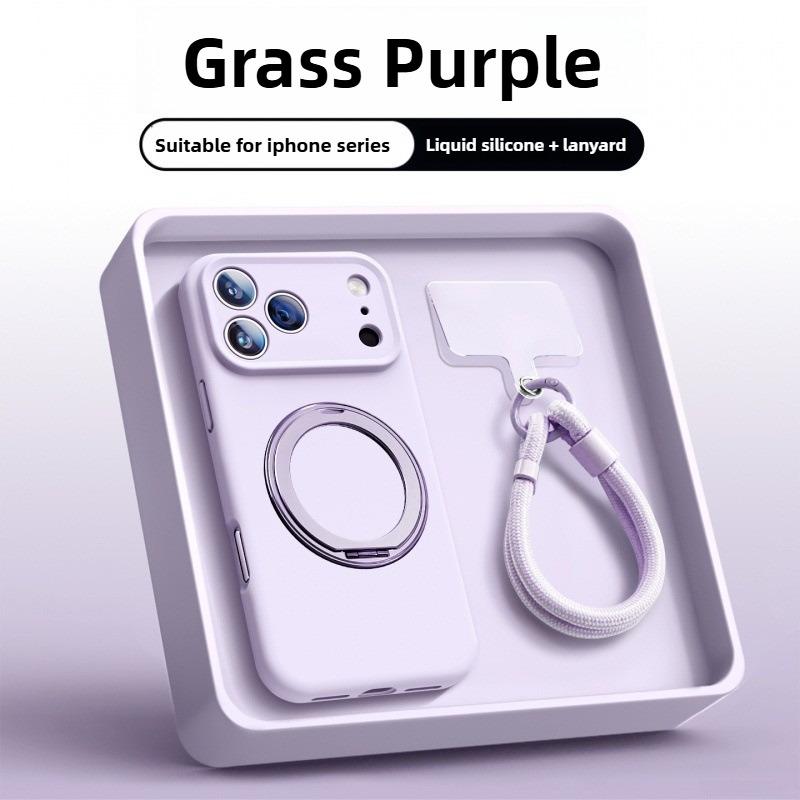 Складной чехол-подставка из жидкого силикона для iPhone 17 Air 16 15 14 13 12 Pro Max 16 Plus 17Pro Для Magsafe Магнитный ремешок Мягкая крышка