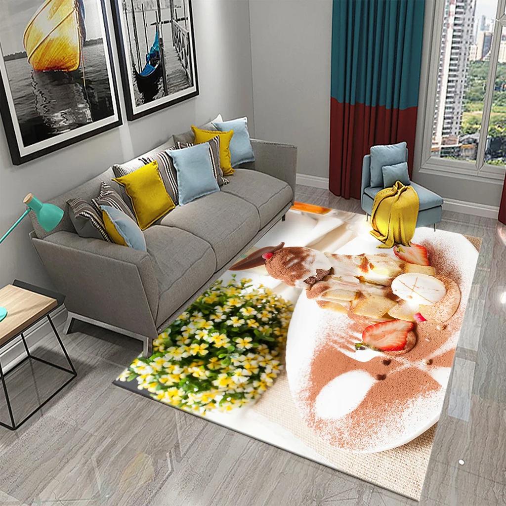 Ковер Мороженое Десертный Узор Коврики для Гостиной Детской Спальни Коврик для Веранды Кухонные Нескользящие Коврики Декор Прихожей Ковер