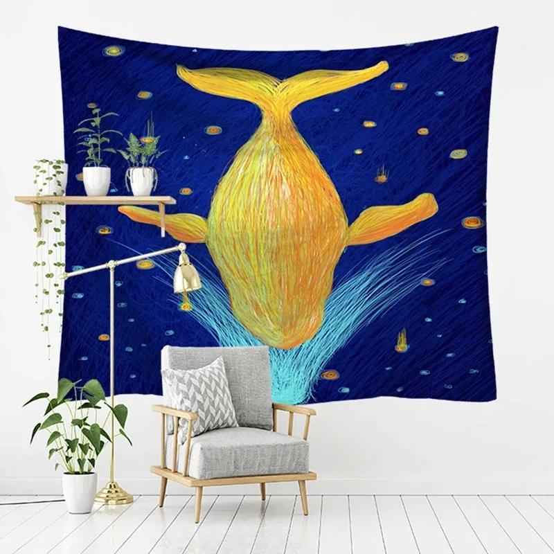 Милый креативный фон с изображением животных, гобелен для спальни, гостиной, украшение стены дома, гобелен