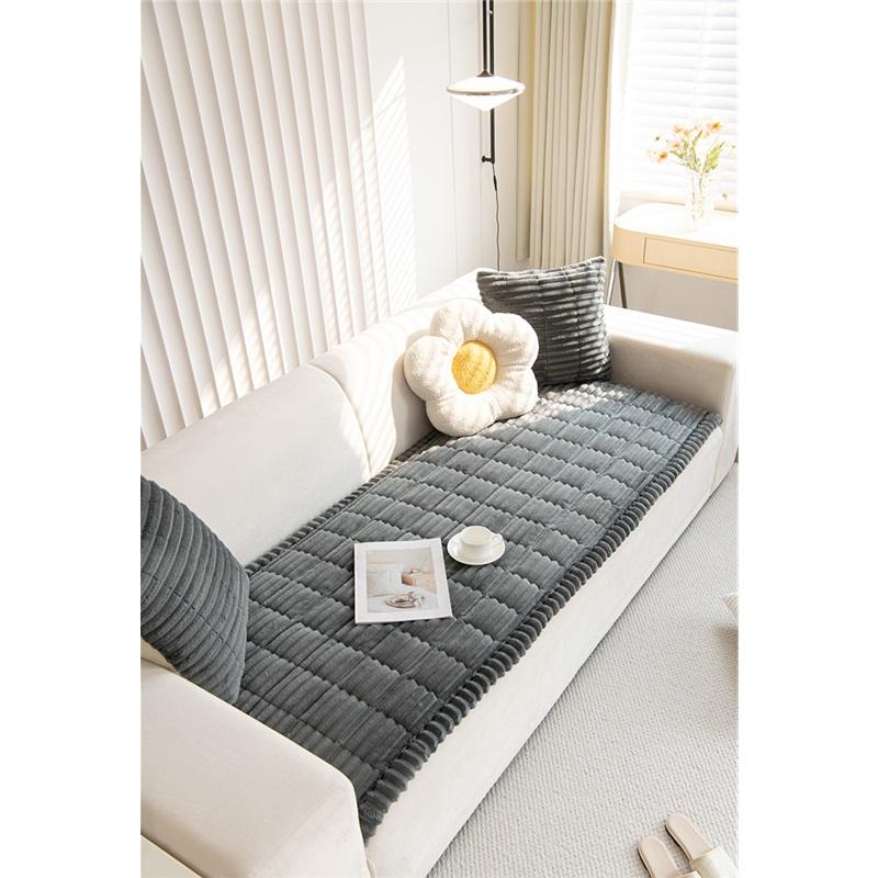 Simple Plush Sofa Cushion Non-slip Winter Thickened Sofa Cushion Warm Plush Non-slip