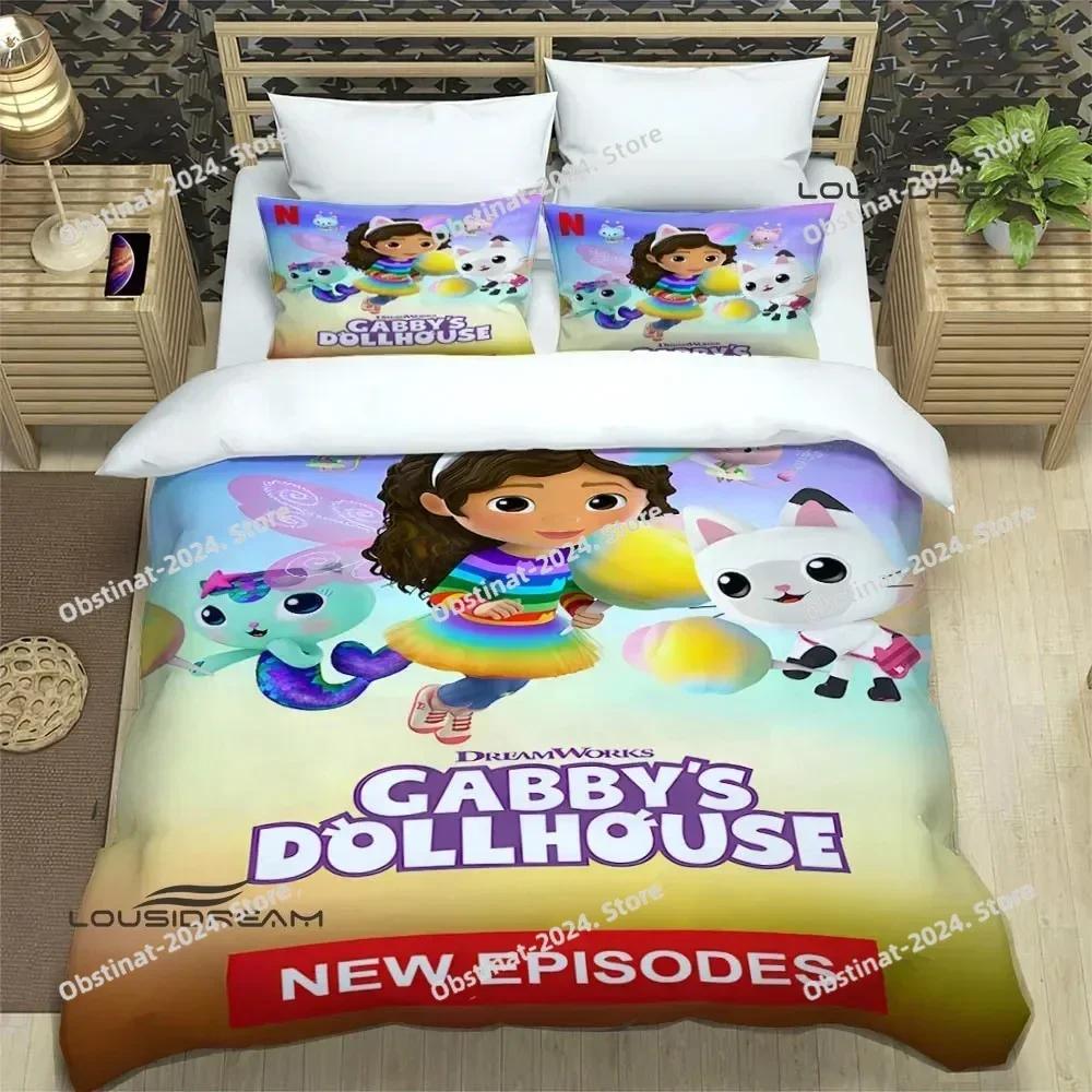 G-Gabby's Dollhouse Постельное белье Набивной одинарный одеяло-стеганое одеяло покрывало пододеяльник наволочка 3 предмета Комплекты Детский Взрослый Размер