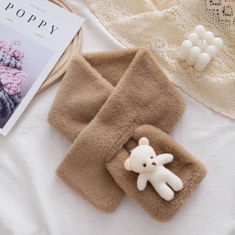 Плюшевый шарф в корейском стиле «Феникс» — милый, толстый, теплый, искусственный мех кролика, универсальная зимняя защита шеи