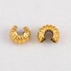 10pcs 20pcs 5mm Gold Plated Open Crimp Covering Beads Pumpkin Stainless Steel End Beads Stopper DIY Jewelry Making Accessories
