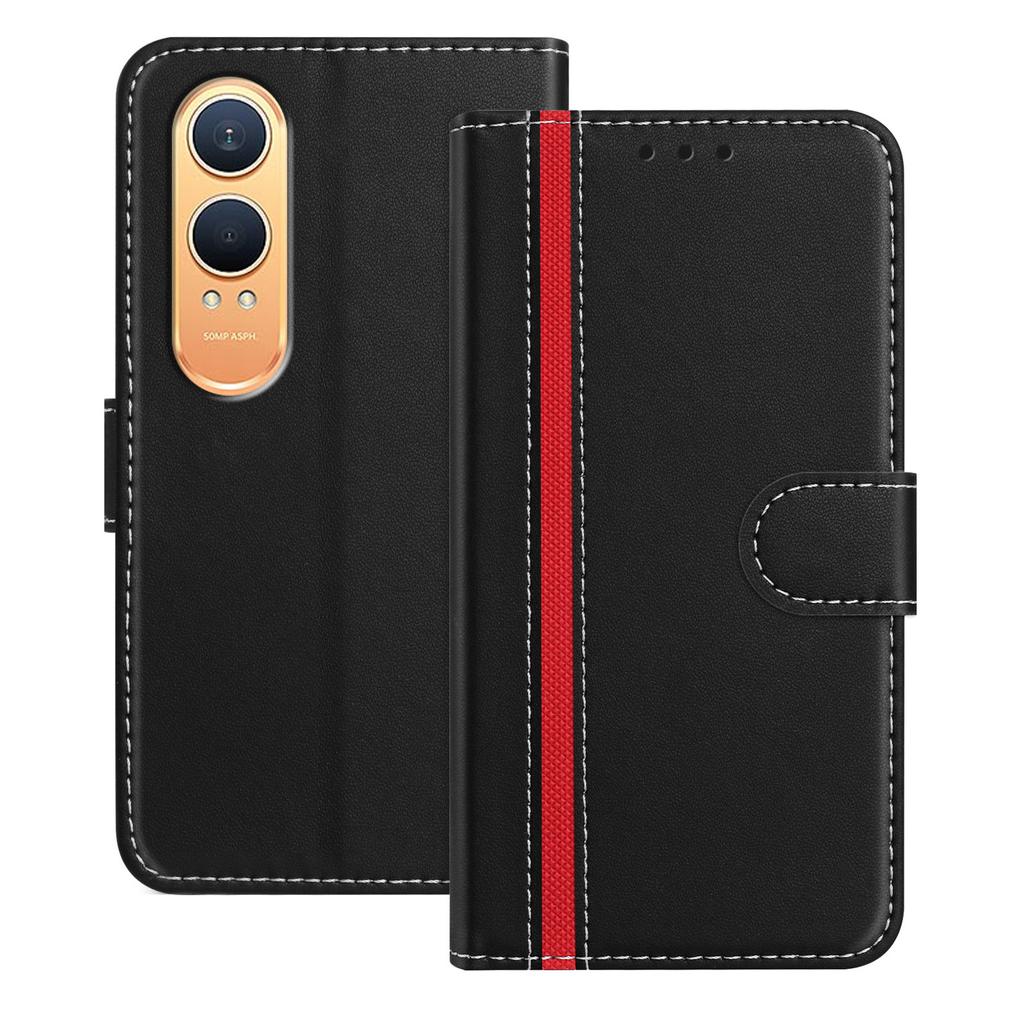For OnePlus Nord CE4 Lite 5G Phone Cases Wallet Stand Color Splicing Leather Cover with Magnetic Clasp