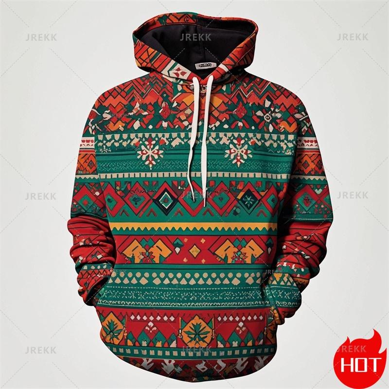 Winter Fashion 3D Printing Christmas Ornament Hoodies For Men Santa Claus Graphic Hooded Hoody Vintage Sweatshirts Mens Pullover