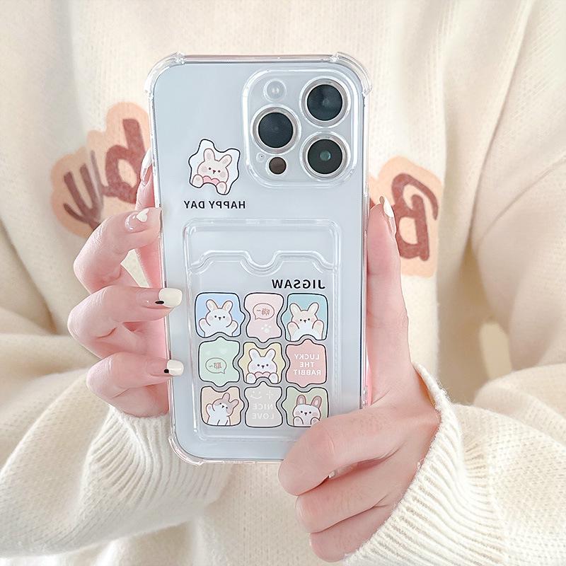 Силиконовый защитный чехол и держатель для карт Zhitai для iPhone 16 Pro, 15, 14 Pro Max, XS, XR