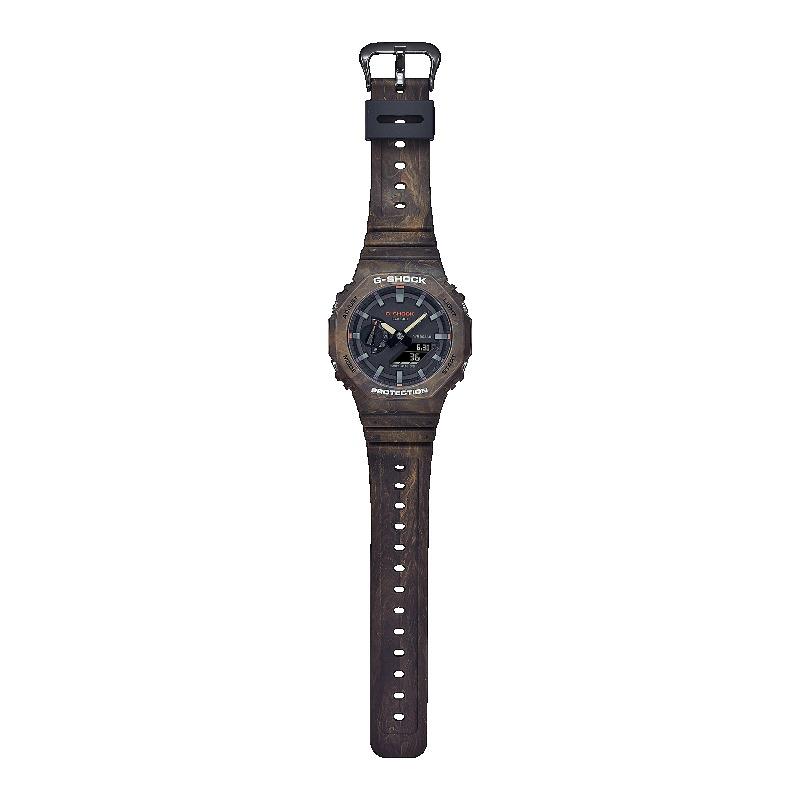 Casio Мужские часы G-SHOCK из смолы, водостойкость 200 м, аналогово-цифровые, ударопрочные, кварцевые, GA-2100FR-5A