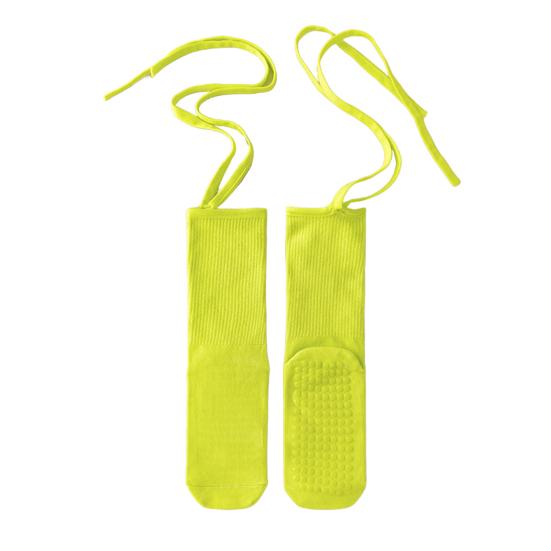 Носки для йоги и пилатеса с нескользящими подошвами для женщин, вязаные гольфы до щиколотки с завязками, носки-гольфы на шнуровке для барре, балета, танцев