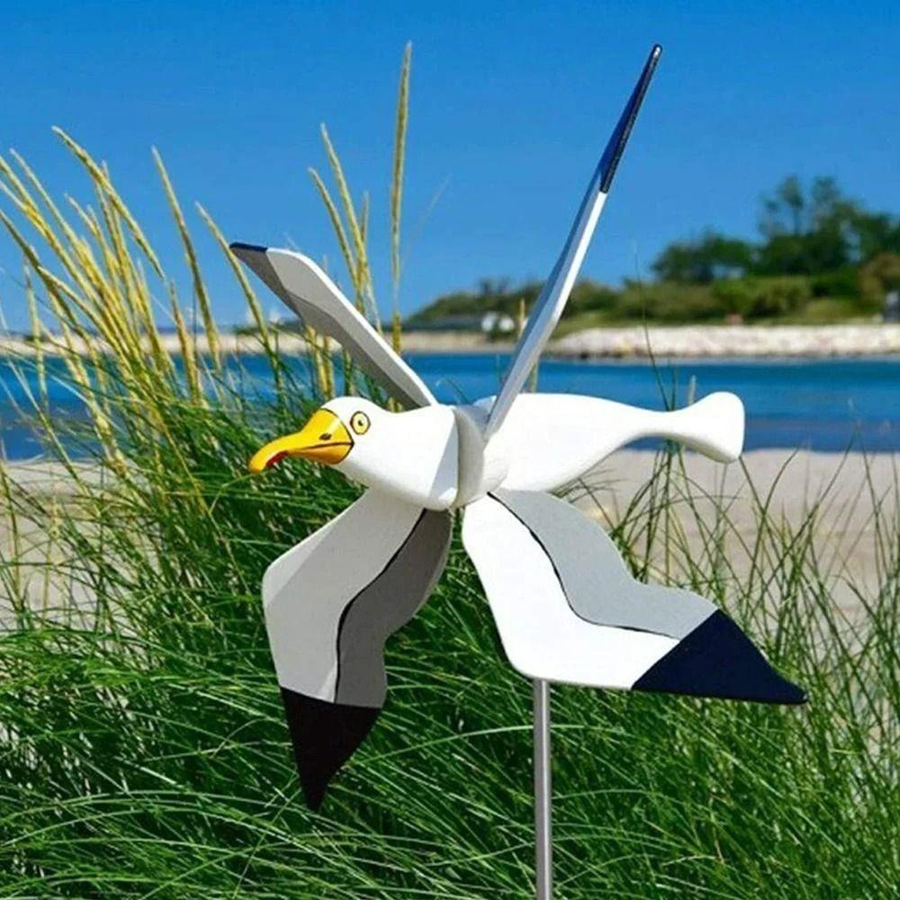 Fade Resistant Bird Wind Spinners Stable Bird Shape Windmill Spinners Courtyard Decor