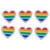 6 Pcs Rainbow Heart Patches DIY Rainbow Heart Shape Patches Decoration for Sewing Embroidery