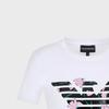 Emporio Armani FW23 Брендовый Логотип Орёл Цветочный Принт Круглый Вырез Короткий Рукав Футболка Женская футболки Белый 6R2T7N-2J07Z-0100