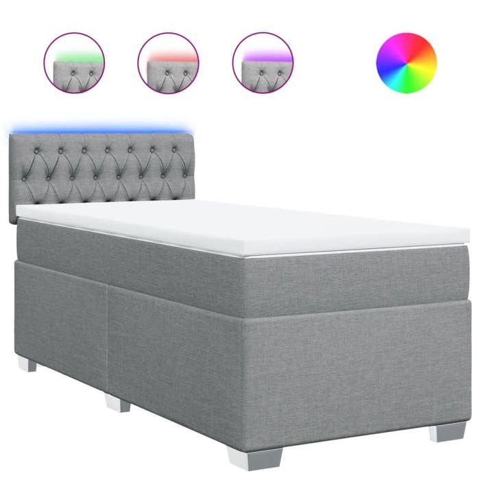 Maison Exclusive - Sommier à lattes de lit avec matelas gris clair 80x200 cm tissu