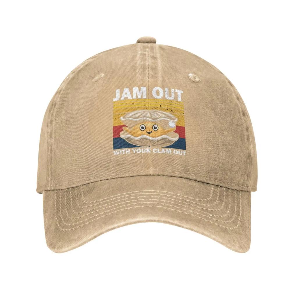 Jam Out with Your Clam Out Cap for Men Baseball Hat Funny Hat Natural