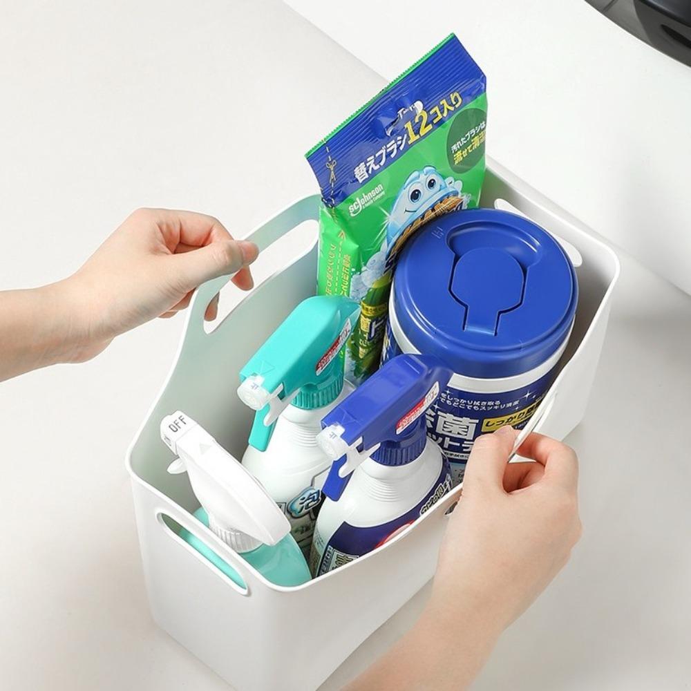 Smooth Edge Storage Basket Transparent Desktop Storage Box Durable Laundry Basket