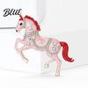 Unisex Brooch Pin Galloping Horse Enamel Rhinestones Studded Sophisticated Chinese