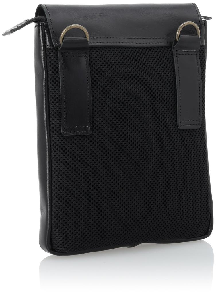 Muddy Jack Soup Men's Small Black Shoulder Bag, Genuine Leather, Simple Design, Made in Japan, No. 76158 MJS