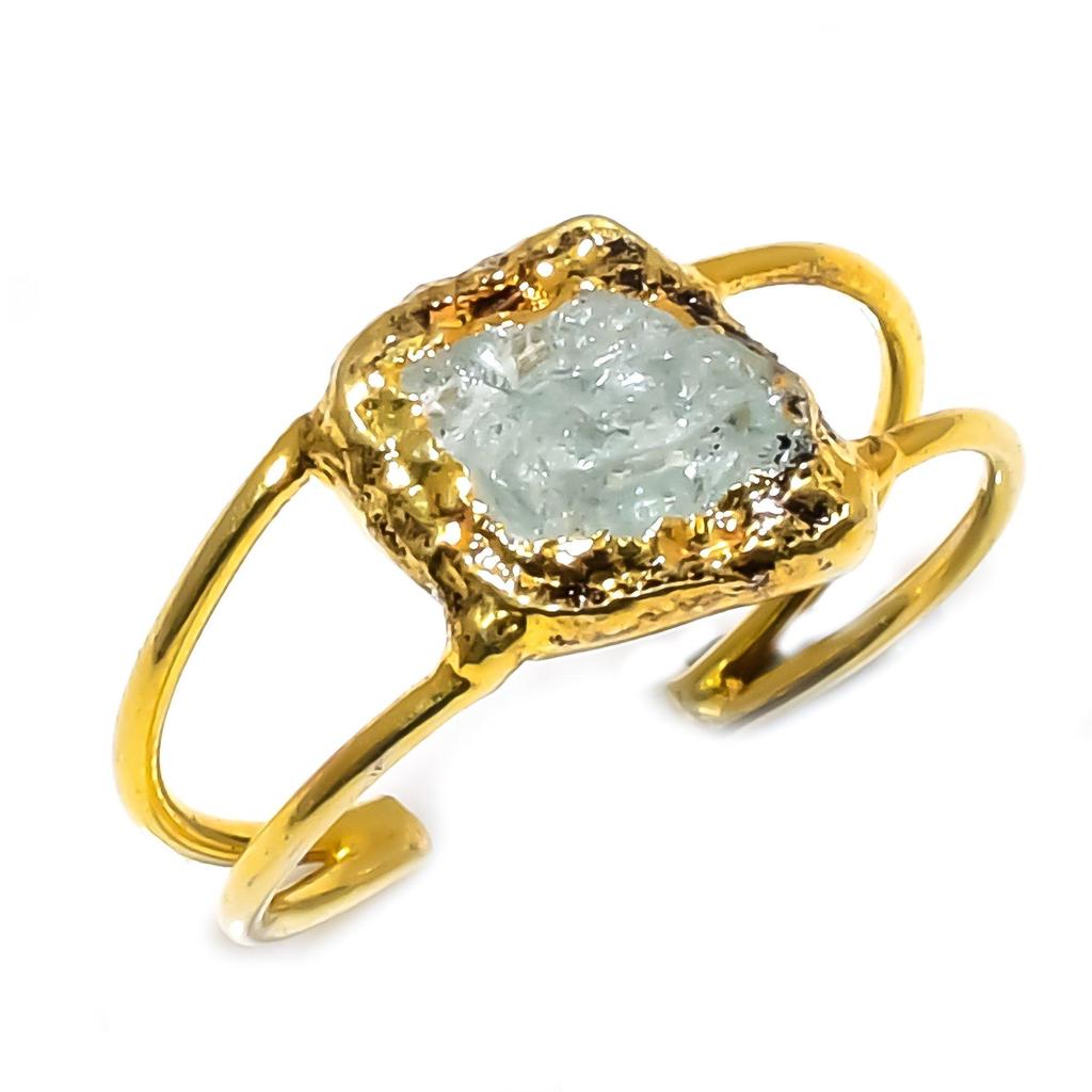 Кольцо из горного хрусталя ручной работы, кольцо с гальваническим покрытием из меди, антикварное украшение, регулируемое кольцо, подарок на помолвку