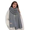 Winter Scarf Knitted Thickened Solid Color Elastic Windproof Stay Warm Anti-shrink Lady School Outdoor Scarf Clothes Accessories