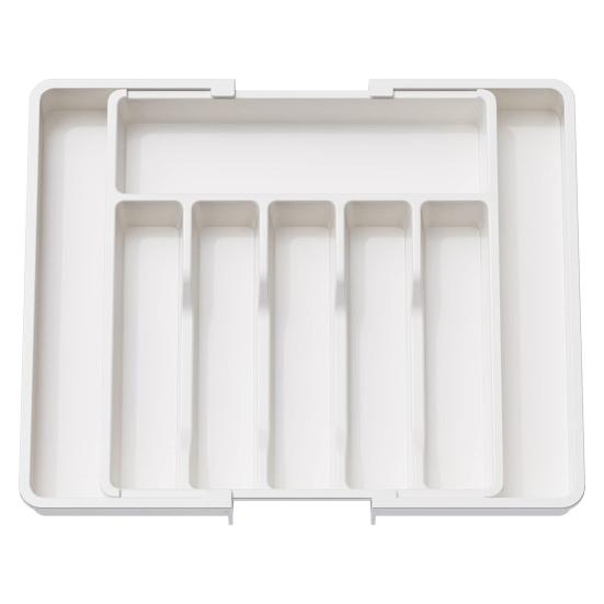 Dinnerware Storage Box Retractable Classification Organization Large Capacity Tableware Tray Cosmetic Jewelry Stationery Drawer