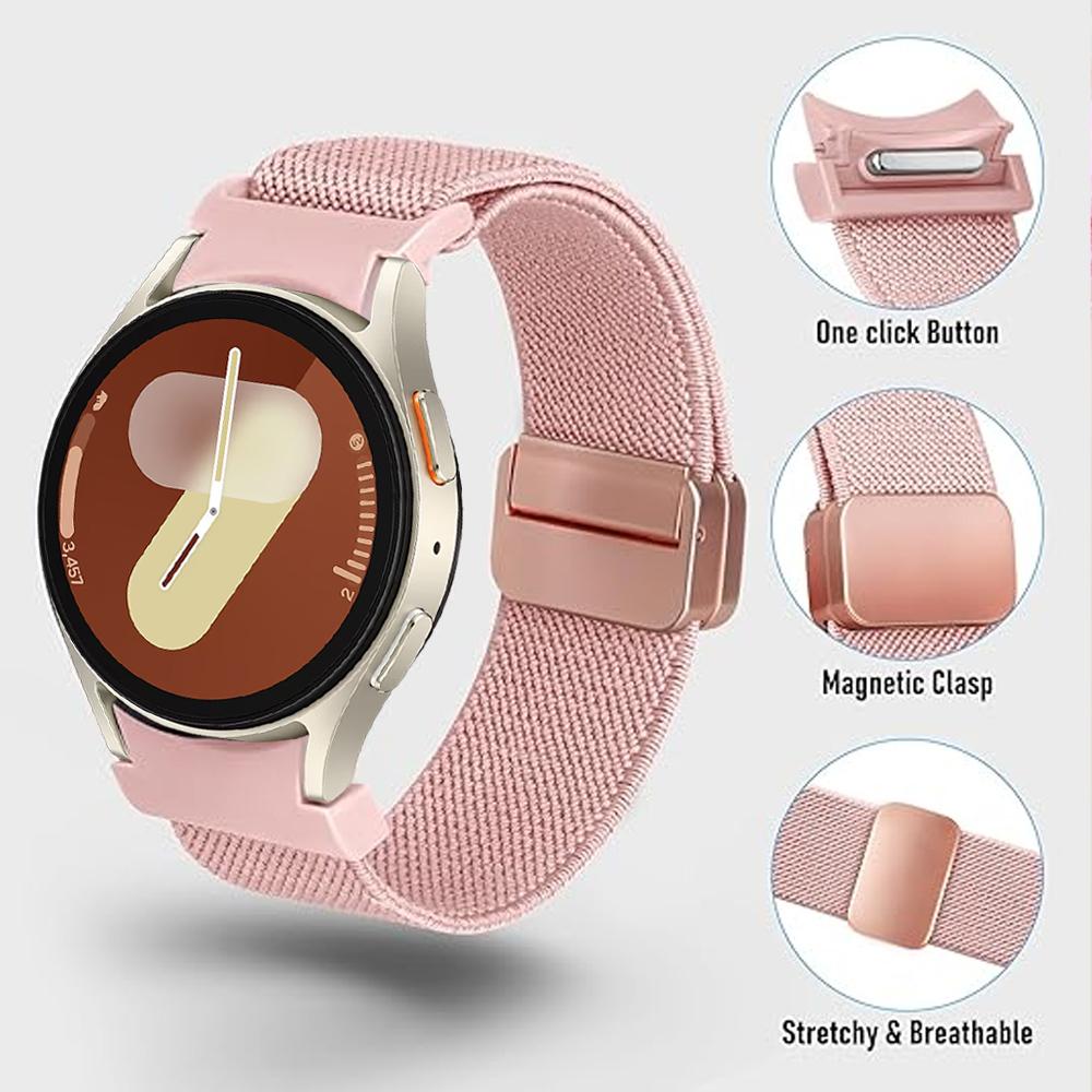Ремешок для Samsung Galaxy Watch 7/6/5/4/classic/Pro 44мм 40мм Без зазоров Магнитный Нейлоновый спортивный ремешок браслет Galaxy watch 7 Ремешок