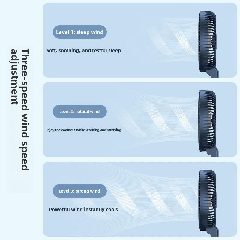 Ventilador plegable USB portátil para escritorio y pared, ideal para cocina, baño y oficina