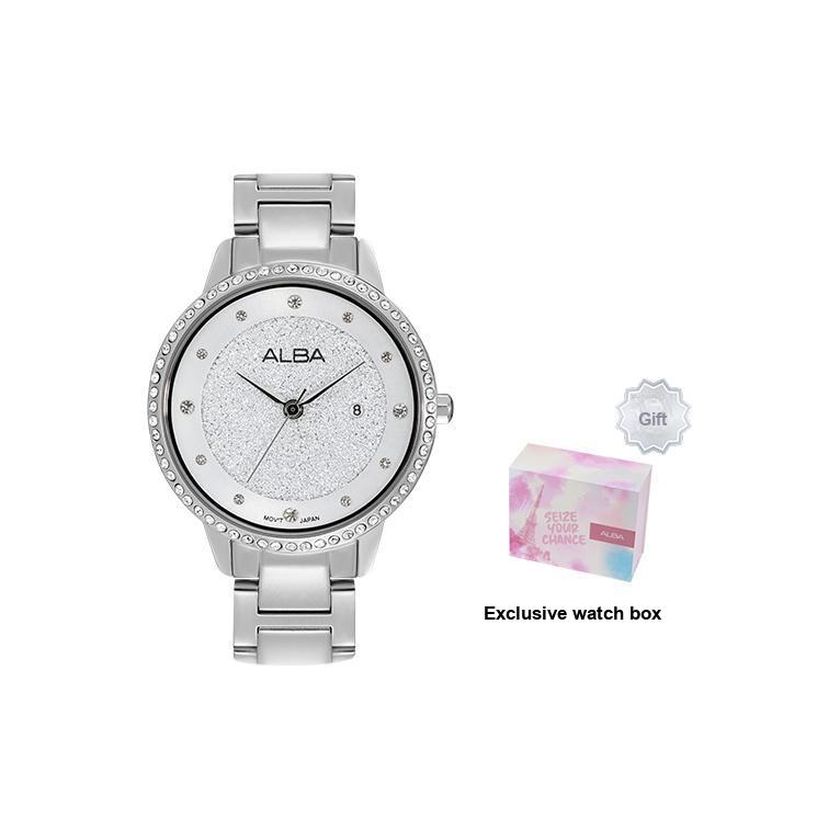 Seiko Серия Alba Элегантные Классические Изысканные Водонепроницаемые Минималистичные Кварцевые Часы с Браслетом из Нержавеющей Стали Женские Часы Серебристые AH7W31X1