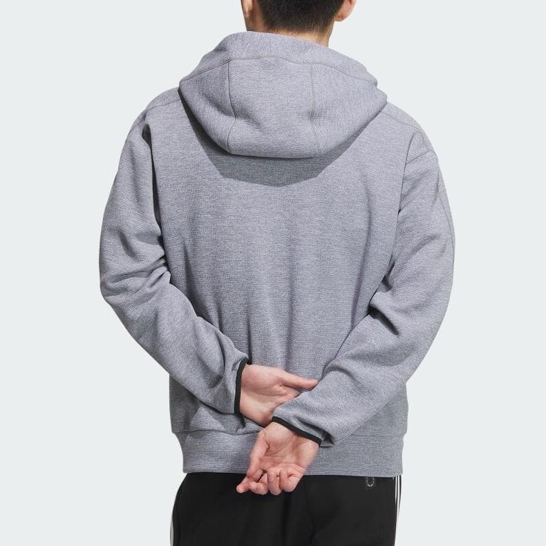 Adidas ЗНЕ. Японский логотип Удобная толстовка с капюшоном на молнии Мужские толстовки Stone-Blue IX5655