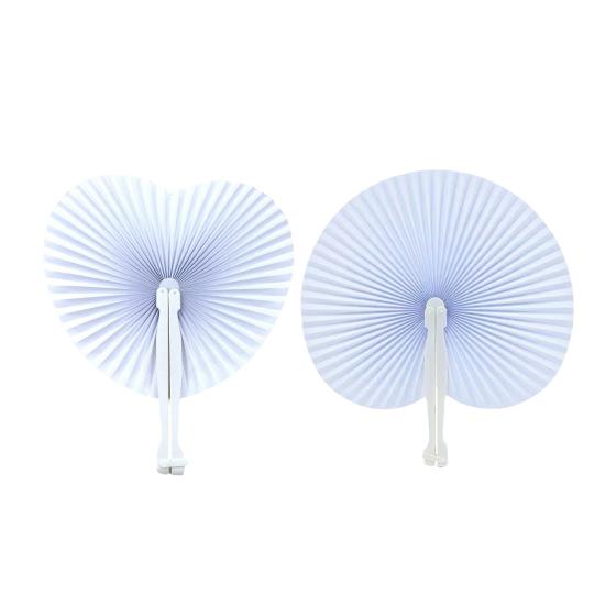 5 шт., складной веер с сердцем любви, белая бумага, сделай сам, портативный летний ручной круглый веер, танцевальное представление, реквизит для фотосессии, свадебный подарок на День святого Валентина