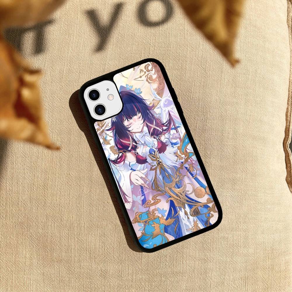 Genshin Impact Коломбина Для IPhone 17 16 15 14 13 12 11 Pro Max Plus Ударопрочная задняя крышка телефона из ПК+ТПУ