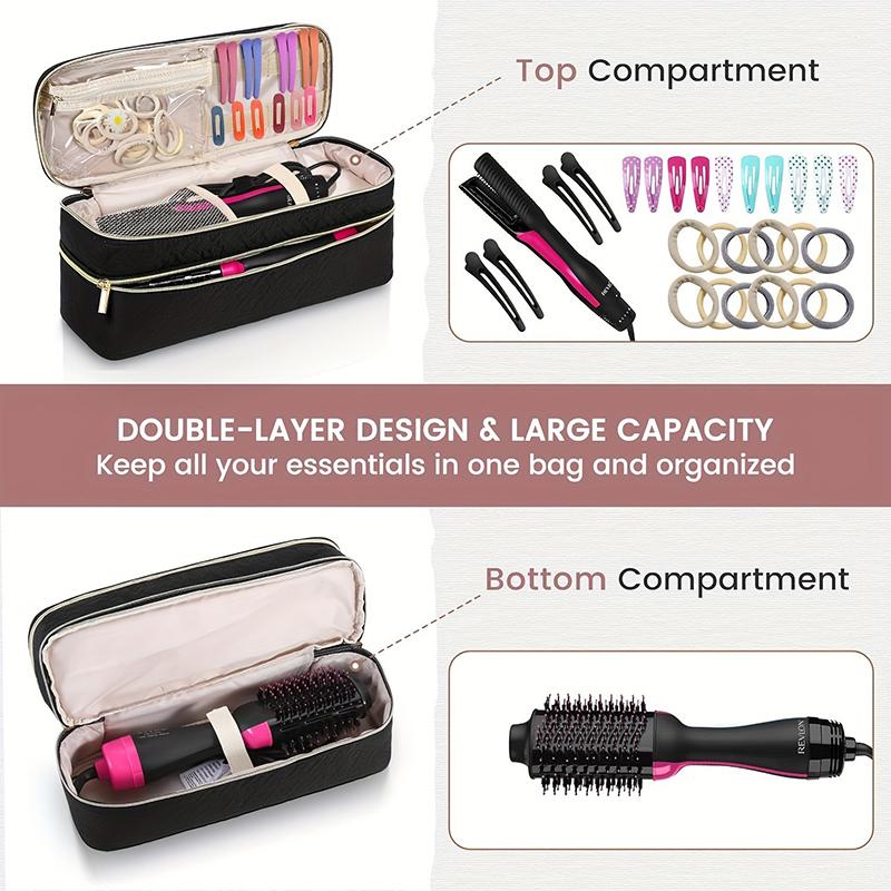 Portable Hair Dryer Case Waterproof Large Capacity Hair Curler Bag Double-Layer Hair Bag Dryer Accessories Tools Travel Bag Gift