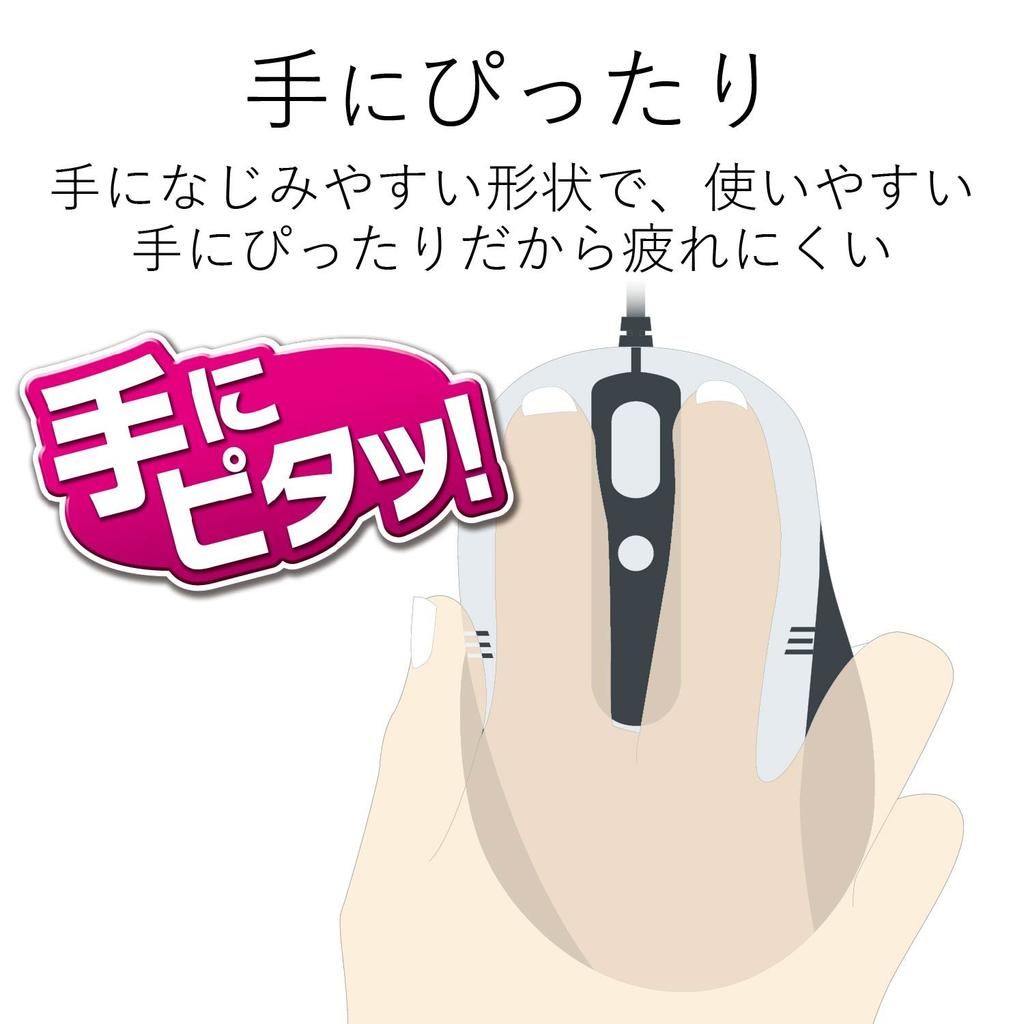 ELECOM Проводная мышь Синий светодиод 3 кнопки Средний размер Кабель Черный 1,0 м M-BL17UBBK