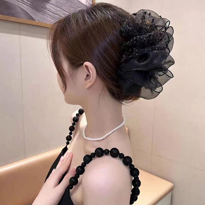 Элегантная сетчатая цветочная заколка для волос для женщин Элегантная заколка-кисточка в виде акулы Модные аксессуары для волос для девочек