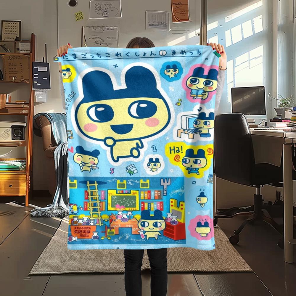 1PC Tamagotchi Print Flannel Blanket, High quality Comfortable for All Seasons, Home Decor, Warmth and Comfort, Perfect for Christmas Gifts189
