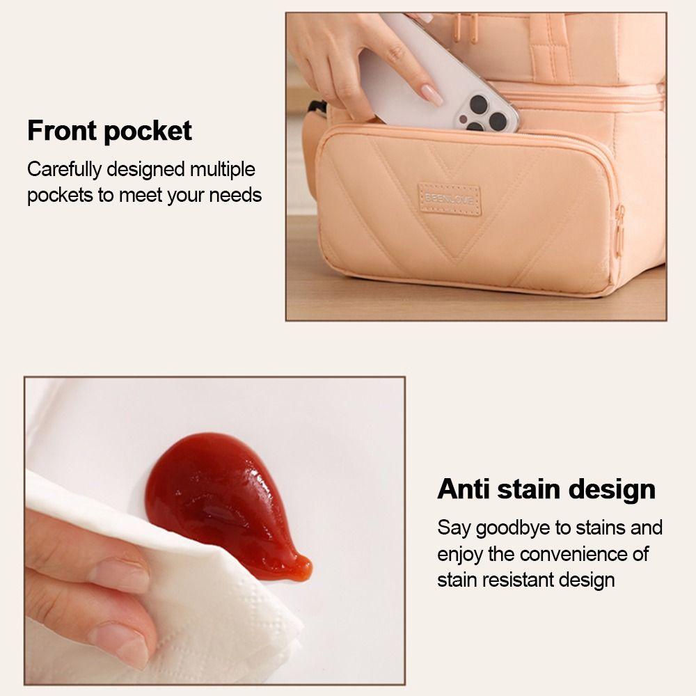 New Reusable Lunch Bag Double Layered Large Capacity Lunch Box Bag Insulated Lunch Pack Office Workers