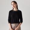 Zhao Jun Women's Fine Spun Crew Neck Contrast Stitch Knit Sweater