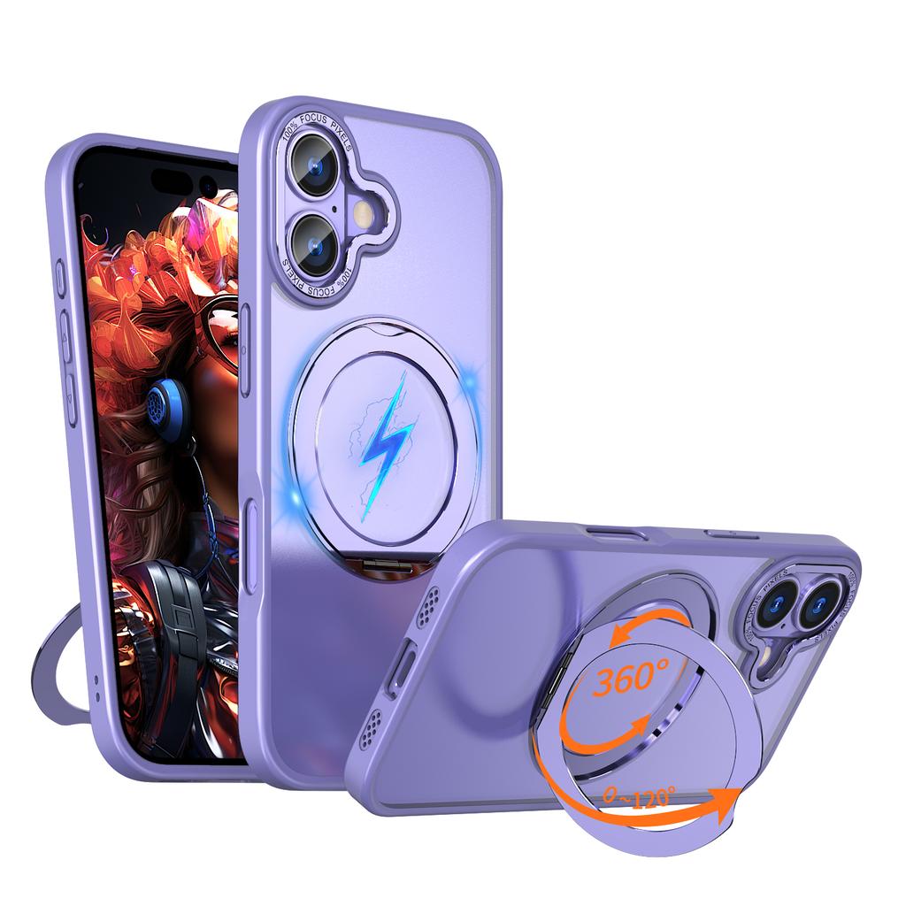 For iPhone 17 Case Compatible with MagSafe TPU + Acrylic Kickstand Phone Cover