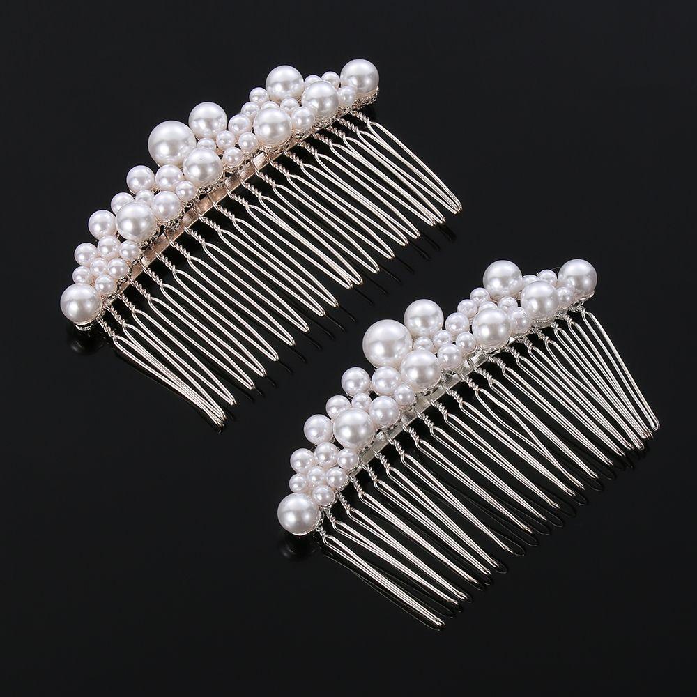1 PC Women Handmade Hair Ornaments Haircomb Hairwear Bride Barrette Bridal Headpiece Pearl Hairpin