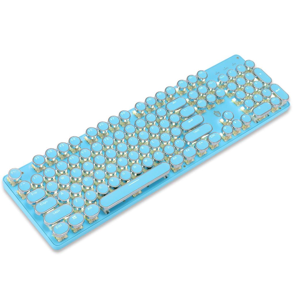 104-Key Retro Punk Mechanical Keyboard with Translucent Phonetic Keycaps