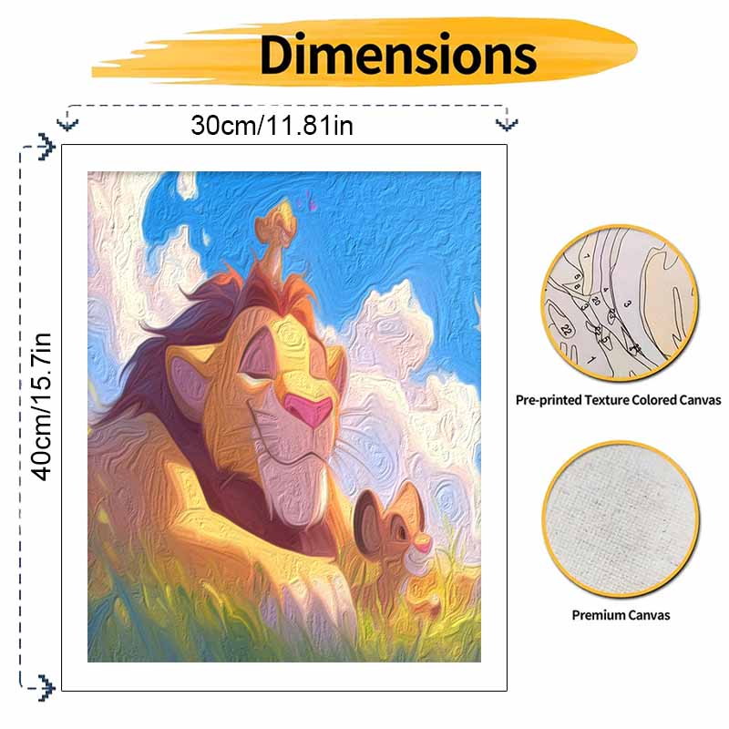 Disney Simba & Nala Oil Painting Kit Canvas DIY Home Decor Gift129
