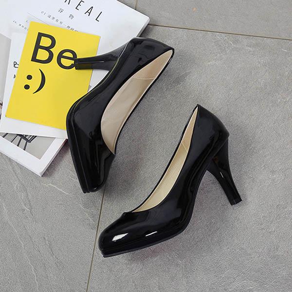 Модная женская кожаная элегантная деловая одежда с круглой головкой на низком каблуке OL Arashi, размер 34-42