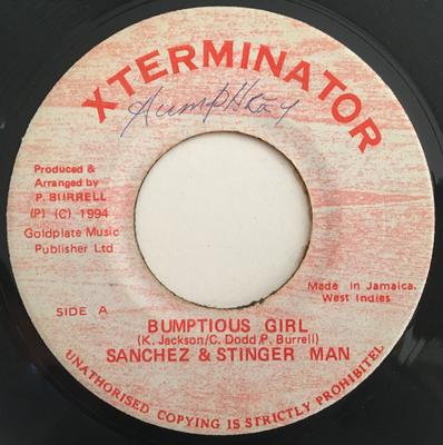 7-дюймовая пластинка SANCHEZ & STINGER MAN - Bumptious Girl NONE XTerminator 1994 Ямайка Регги, Ска и Даб Б/у